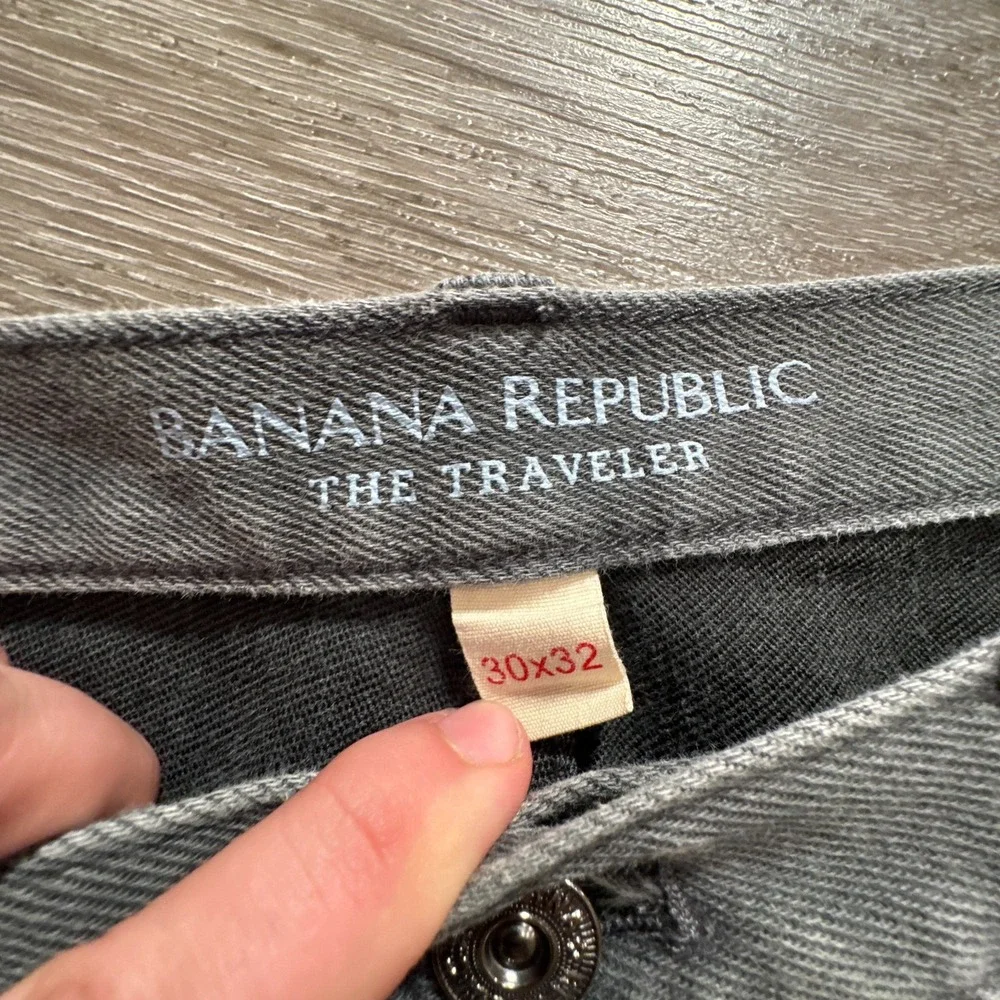 Banana Republic Jeans Mens 30 Gray Denim The Traveler Slim 30x31 Cotton Blend‎